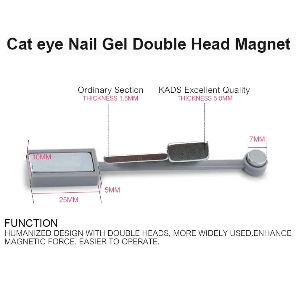 Bâton magnétique pour Nail Art, Double stylo de peinture magnétique pour bricolage, Gel œil de chat 3D, vernis à ongles, outil de manucure, têtes rectangulaires et rondes