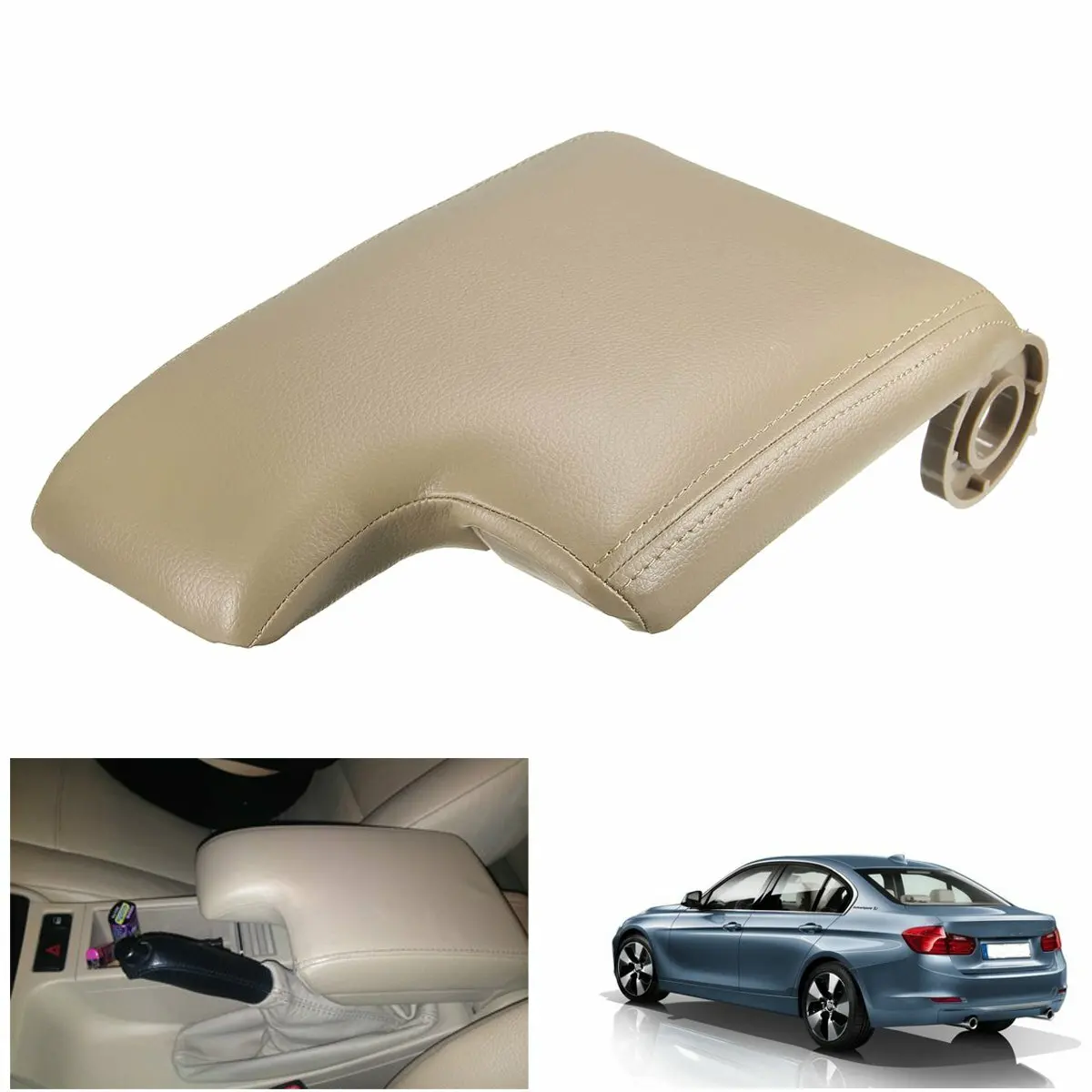 Leather Car Armrest Center Console Lid Cover For BMW E46 3 Series 1999-2004 Armrest Box Cover