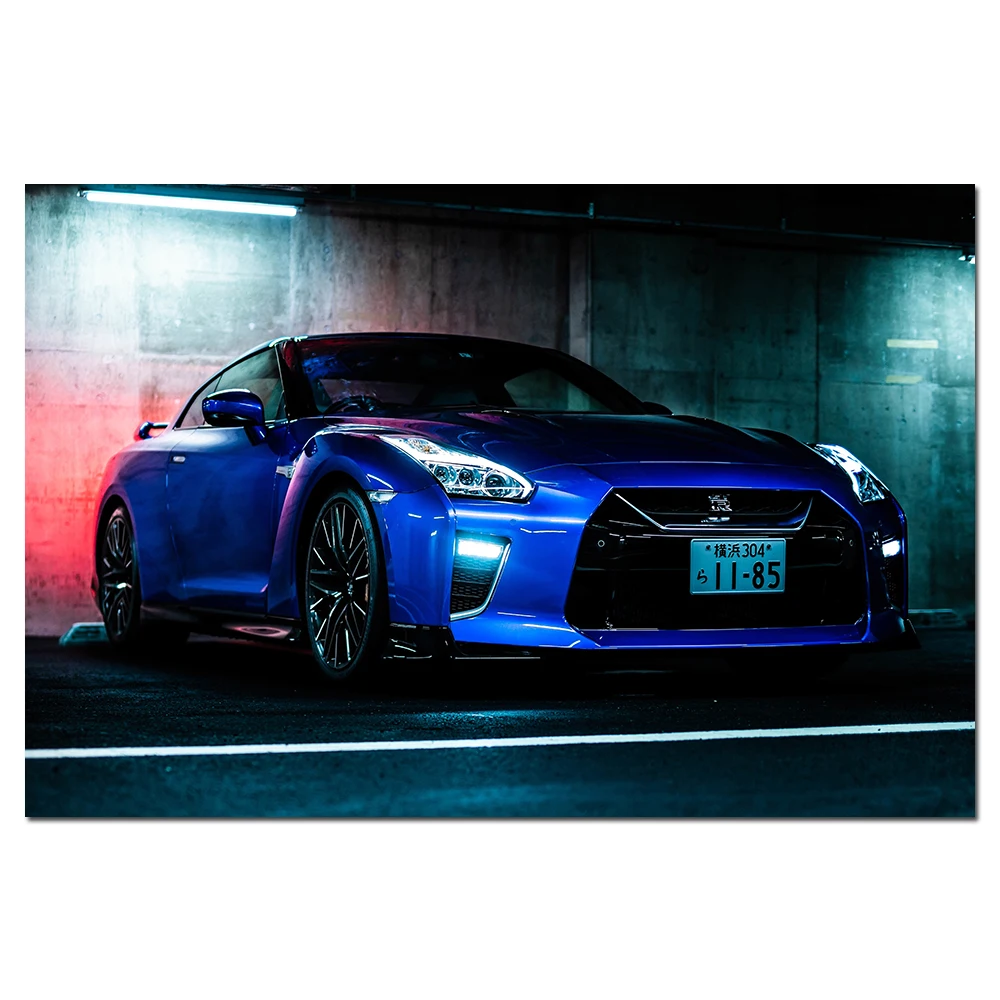 Canvas Wallpaper Nissan GT R Supercar Posters Wall Art Paintings Wall Picture for Living Room Decor