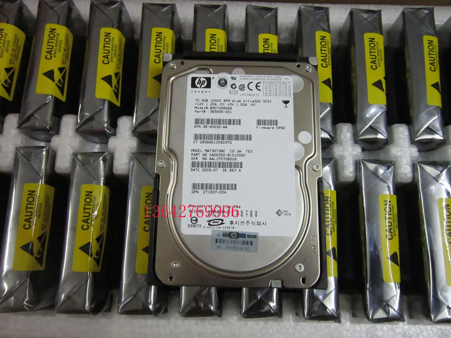 HP 72.8G 10K U320 SCSI  BD0728856A 365695-001 289042-001