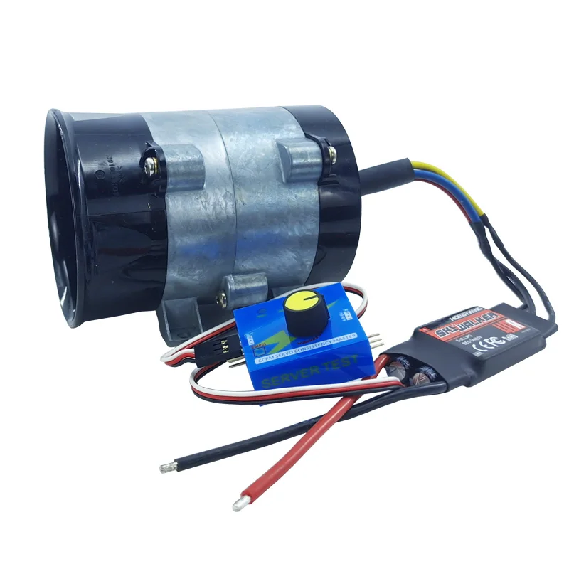 Violent high-speed ducted fan metal inner rotor brushless DC motor turbine three-phase fan blower disassembly 12V 16.5A