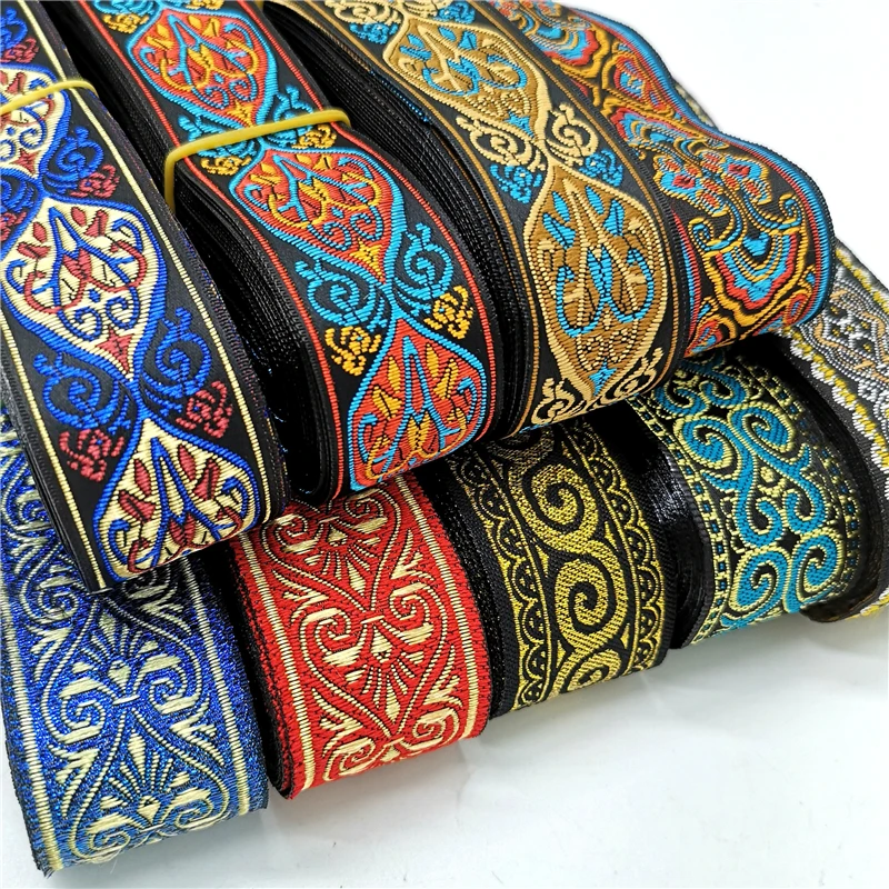 Vintage Ethnic Embroidery Lace Ribbon Boho Lace Trim DIY Clothes Bag Accessories Embroidered Fabric