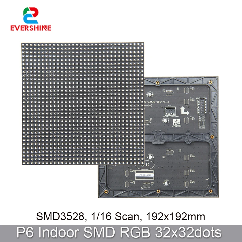 SMD3528 P6 RGB Layar Display Panel Matriks Led Dalam Ruangan 192X192Mm 32X32 Piksel