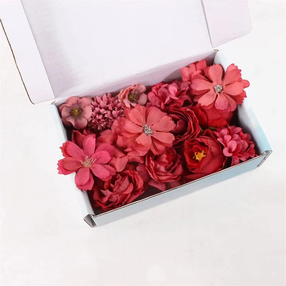 1Bag Artificial Flower Head For Home Decor Wedding Flowers Wall Decoration DIY Hair Accessories Corsage Handmade Craft Material