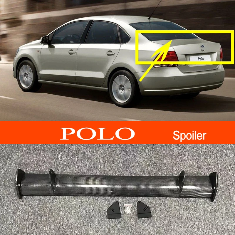 

Polo Real Carbon Fiber / FRP GT-style Car-styling Sporty Rear Trunk Wing Spoiler for Volkswagen Polo Sedan