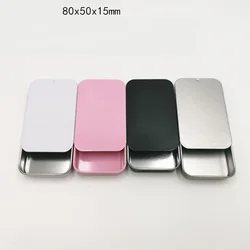 1PC 8x5x1.5cm Mini Tin Box Rectangular Sliding Empty Iron Box Portable Lipstick Cream Storage For Jewelry Candy Pill Cases