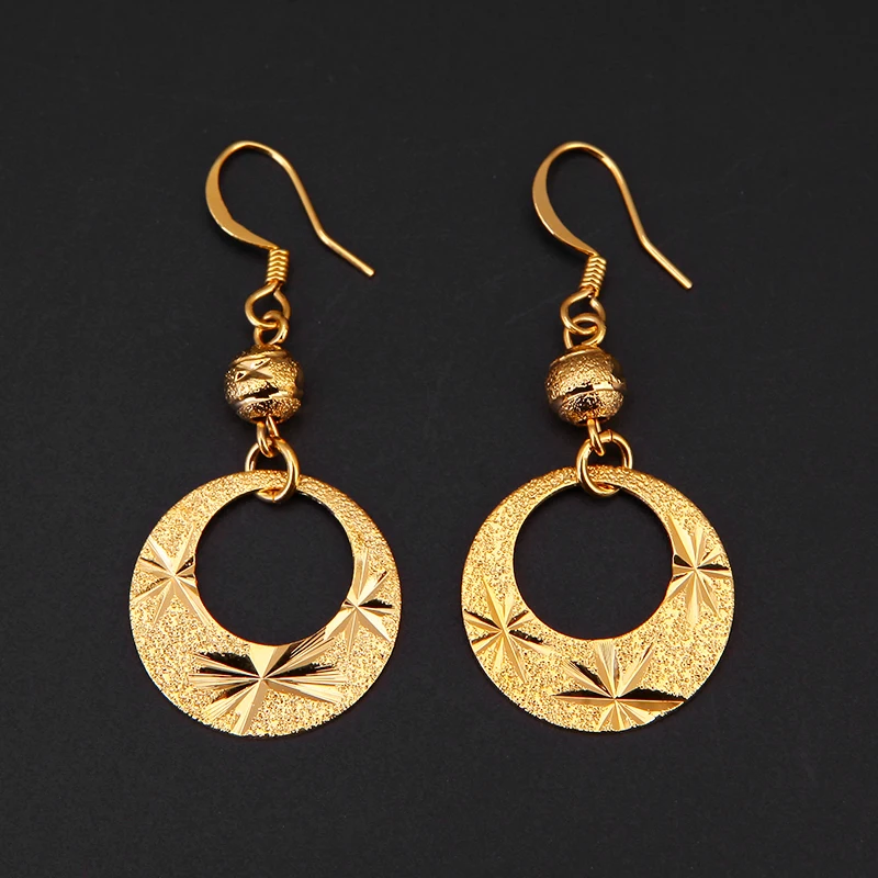 Ethiopian African Bridal Earrings Jewelry African Women 24K Gold Color Eritrea Trendy Wedding Earrings