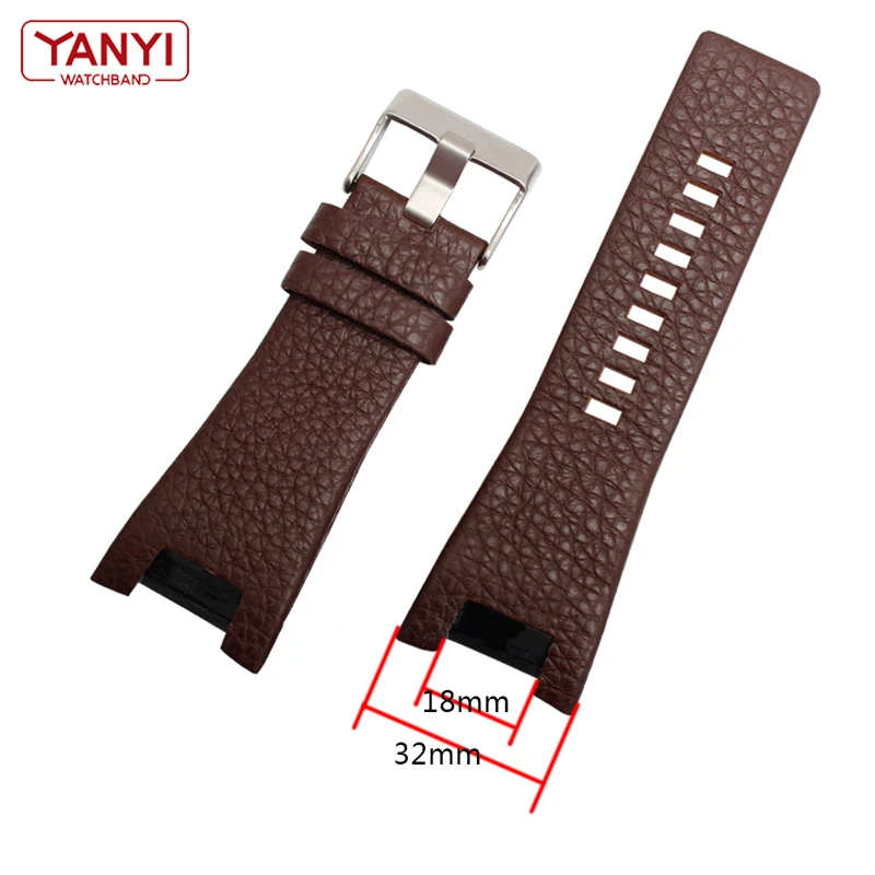 Genuine Leather Bracelet 32mm watchband for diesel watch strap wristwatches band for DZ1216 DZ1273 DZ4246 DZ4247DZ287 watch band