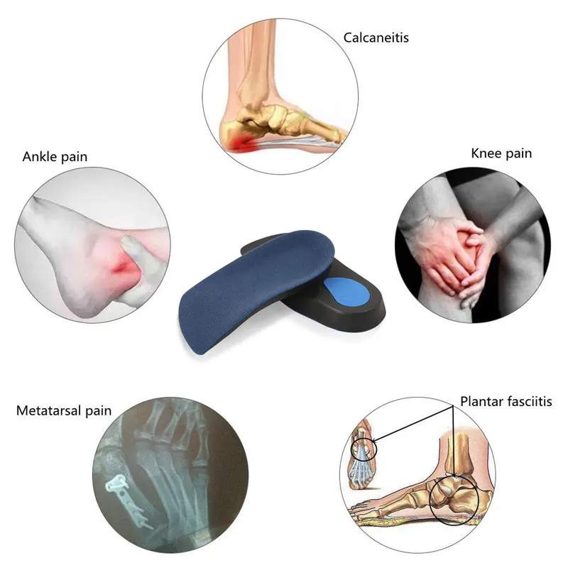 1 par de insertos de zapato ortopédico para fascitis Plantar, alivio del dolor del arco del pie y del talón, soporte de copa para caminar, correr y