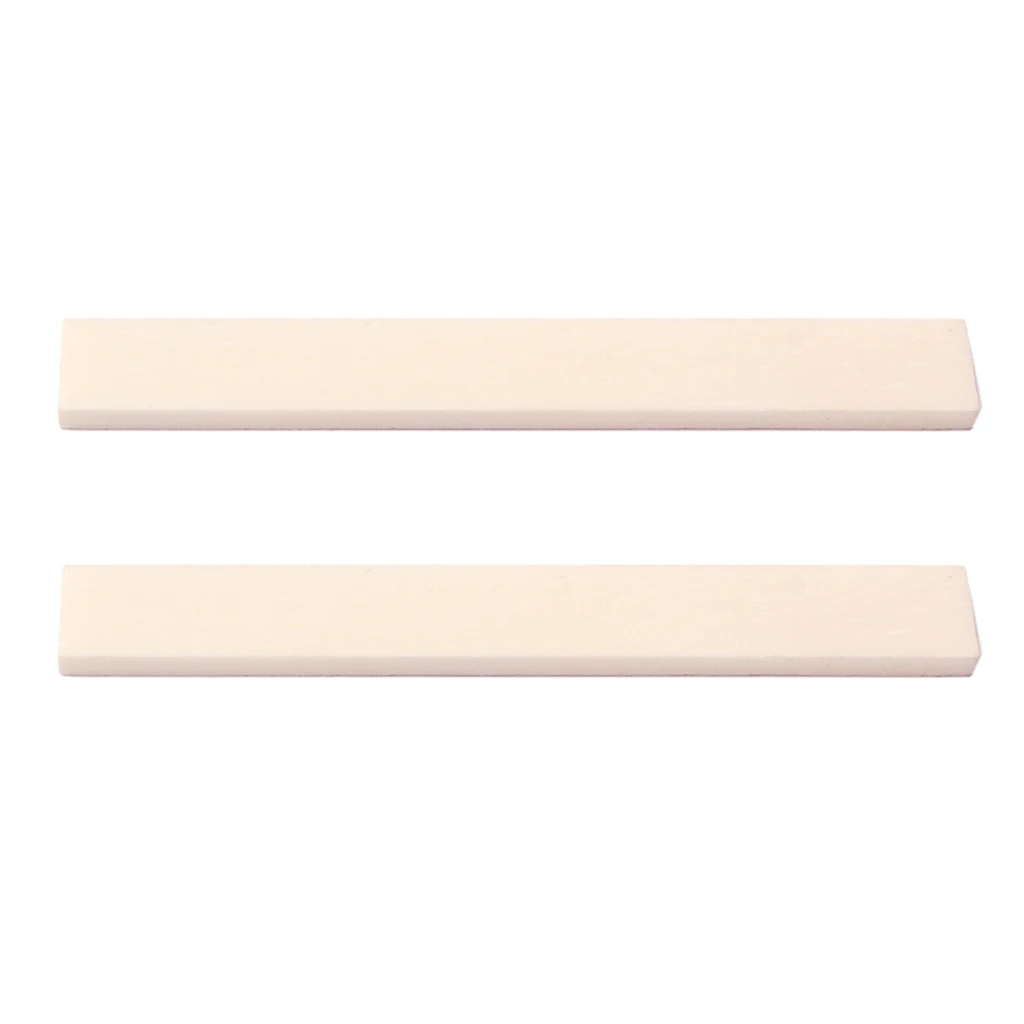 2PCS Unfinished Blank Bone Saddle 100*10*3mm For Guitar Bass DIY Building