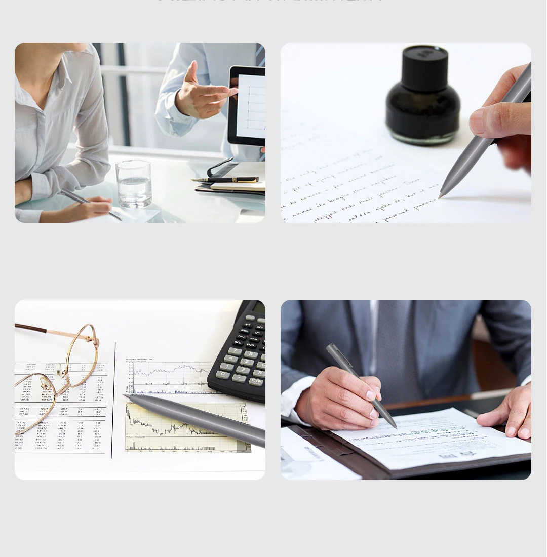 Youpin LAMPO Logam Berputar Pena Gel dengan Isi Ulang untuk Xiaomi Logam Tanda Pena Bisnis Kantor Lucu Pучка Caneta Alat Tulis Sekolah