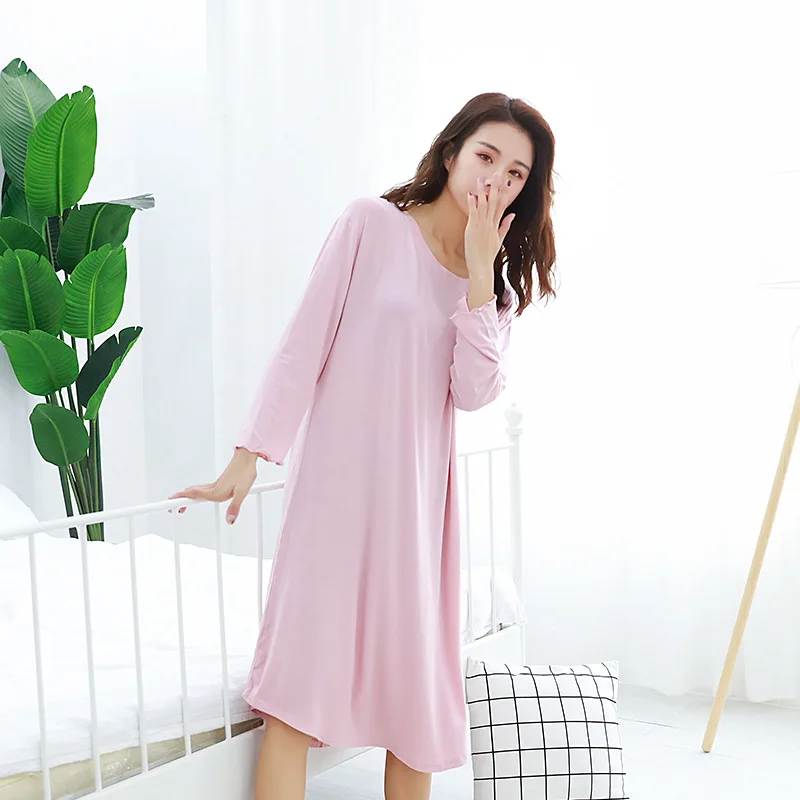 Fdfklak-モーダルネグリジェ,l xl xxl,ラージサイズ,長袖,女性用,新しい夏のコレクション