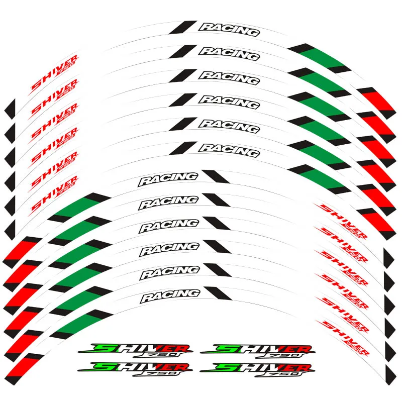 New motorcycle 12-piece stripe for 17-size wheel sticker stripe reflective waterproof rim for Aprilia SHIVER 750 shiver 750