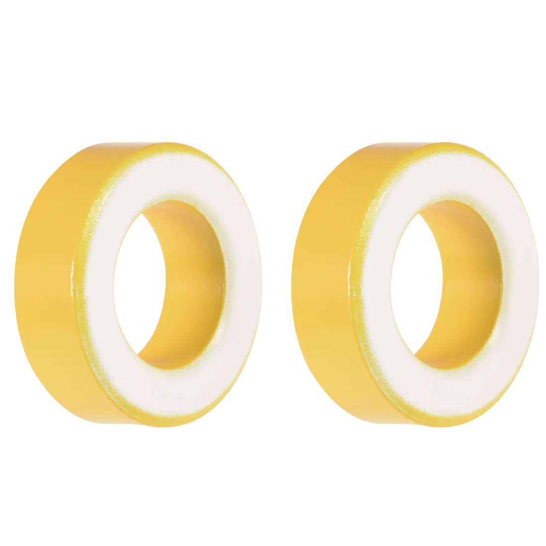 

2pcs 19.5 x 33.5 x 11.1mm Ferrite Ring Iron Powder Toroid Cores Yellow White Inductor Ferrite Rings for Power Transformers