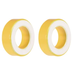 2pcs 19.5 x 33.5 x 11.1mm Ferrite Ring Iron Powder Toroid Cores Yellow White Inductor Ferrite Rings for Power Transformers