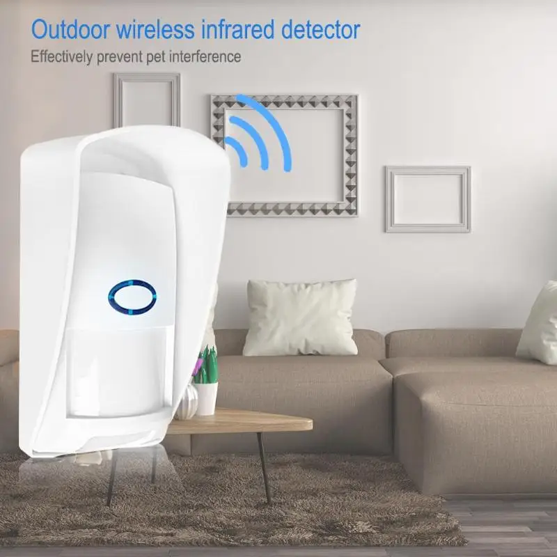 433mhz pet imune ao ar livre impermeável sem fio pir sensor detector de movimento infravermelho para anti-pet sistema de alarme de segurança em casa