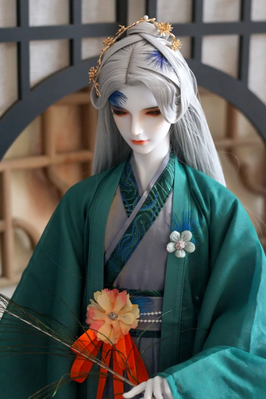 1/3 BJD Wig Ancient Costume Hanfu Long Hair Vintage Samurai Wigs For BJD/SD SD13 SD17 SSDF Strong Uncle Doll Accessories 1105