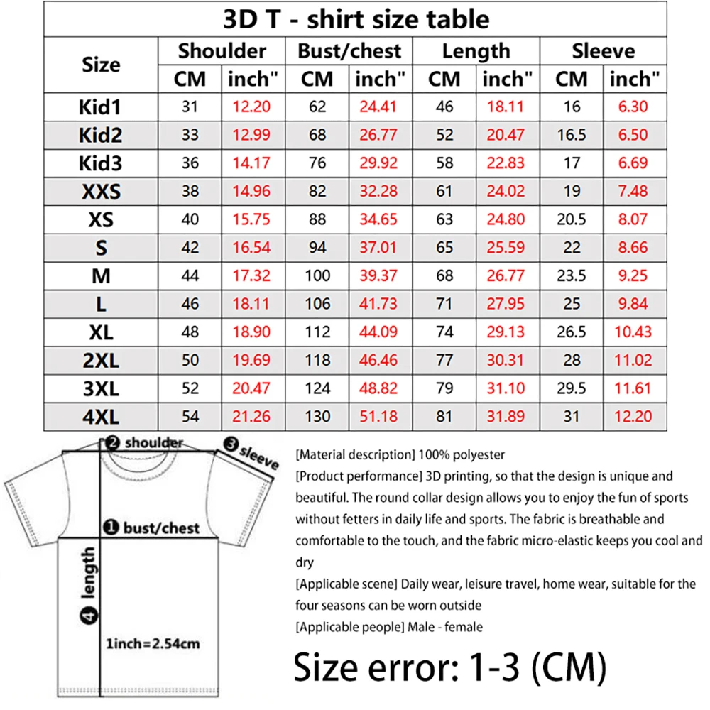 2023 Fashion Men\'s Oversized T-Shirt Summer Short-Sleeve 3D Creativity Printed Sports Fitness Shirt Breathable Streetwear