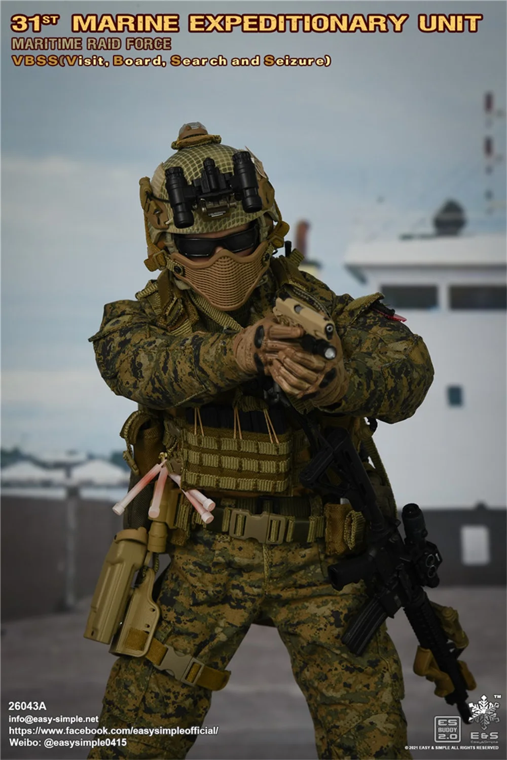 1/6th 26043A 31st Marine Expeditionary Unit Maritime Raid Force VBSS Face Masks Shield Model For Doll Figures Collection