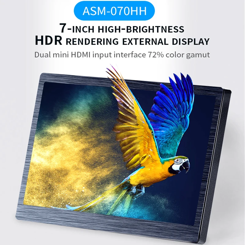 

7 Inch IPS Portable HDR Rendering External Display Built-in Speaker Slim Body No Splash for Online Playing via Mobile Connection