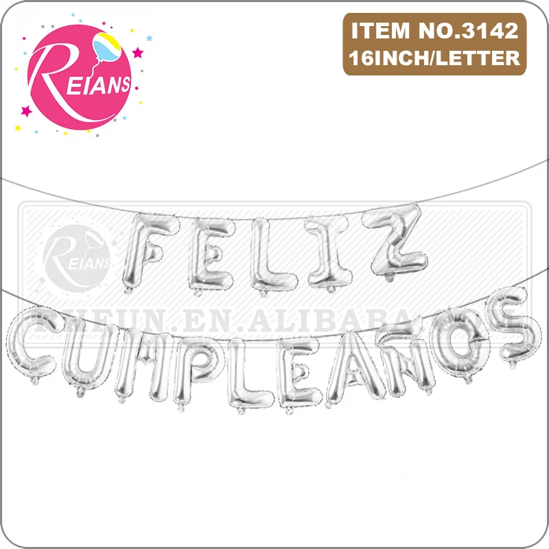 16 inch Spanish Happy Birthday Letters Balloons Alphabet Foil Globos Birthday Party Decoration Banner Baby Shower suppliers