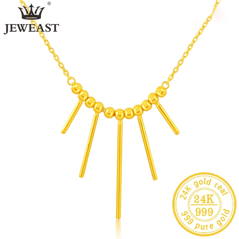 

JLZB 24K Pure Gold Necklace Real AU 999 Solid Gold Chain Beautiful Upscale Trendy Classic Party Fine Jewelry Hot Sell New 2023