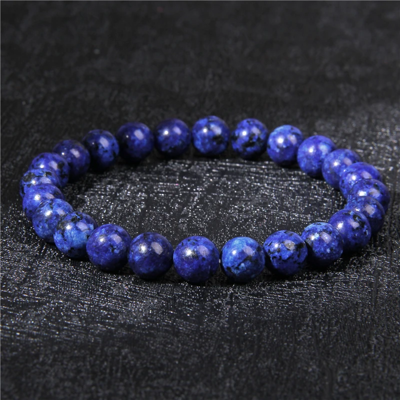 8MM Beads Bracelet Natural Stone Sodalite Bangles Lapis lazulis Round Beads Elasticity Rope Bracelets for women & men jewelry