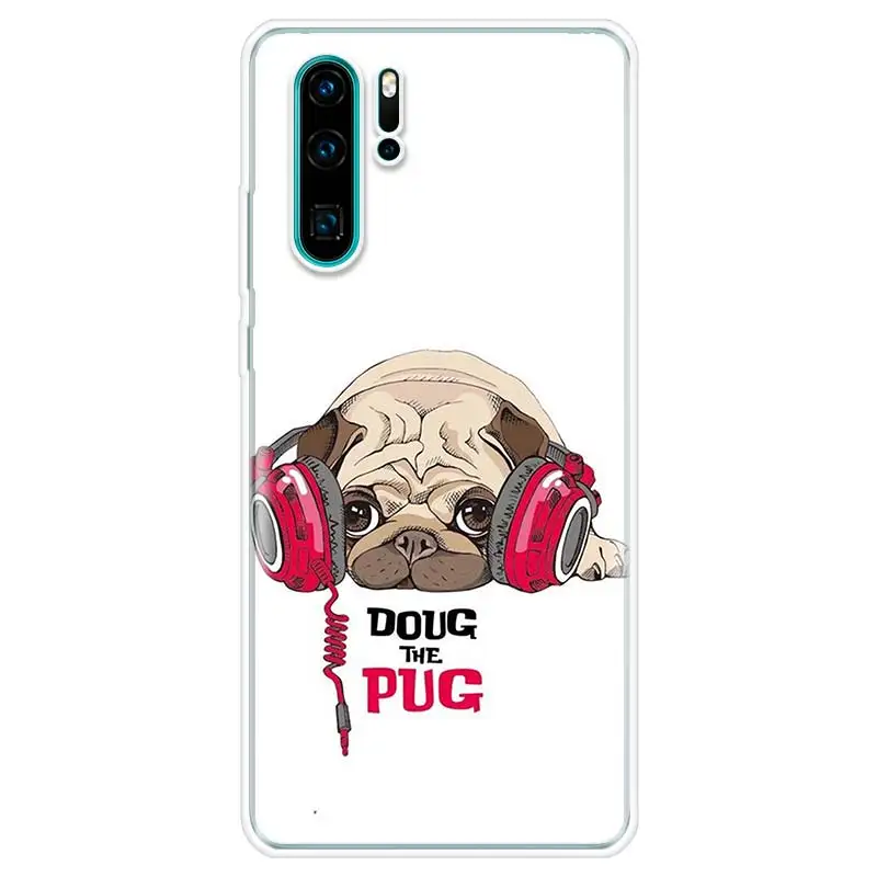 Hip hop Pug Christmas Phone Case For Huawei P Smart Z 2021 Y5 Y6 Y7 Y9 Honor 50 20 Pro 10i 9 Lite 9X 8A 8S 8X 7S 7X 7A Cover Fun