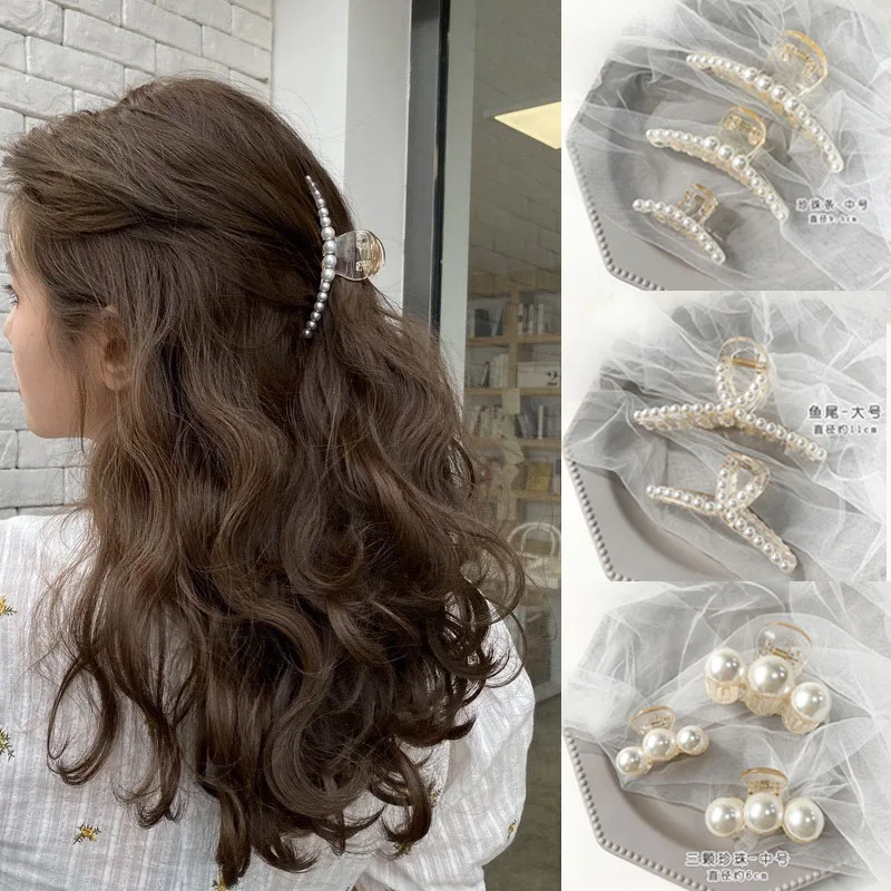 Ruoshui 1 szt. 47 stylów elegancka perła spinki do włosów kobiety spinki do włosów akcesoria dziewczęce krabowe nakrycia głowy do włosów modne spinki do włosów
