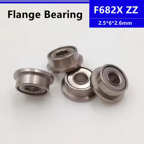 50/100/500pcs F682XZZ 2.5*6*2.6mm flange deep groove ball bearing 2.5x6x2.6mm F682X F682XZ Flanged bearing 3d printer