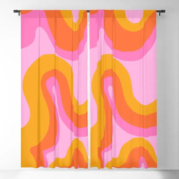 Groovy Swirl - Sunset Blackout Curtains 3D Print Window Curtains For Bedroom Living Room Decor Window Treatments