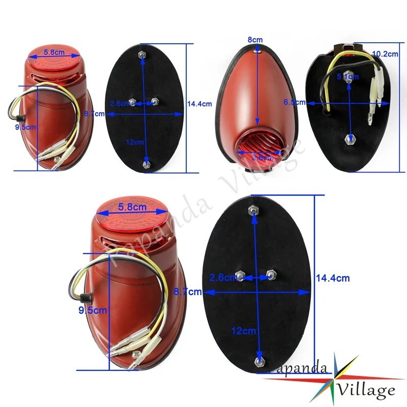 Motorcycle Replica Retro Tail Light Classic Rear Brake Stop Lamp for BMW K750 MW/M1/M1M/M1S M72 R12 R75 R51 R61 R66 R71 Sidecar