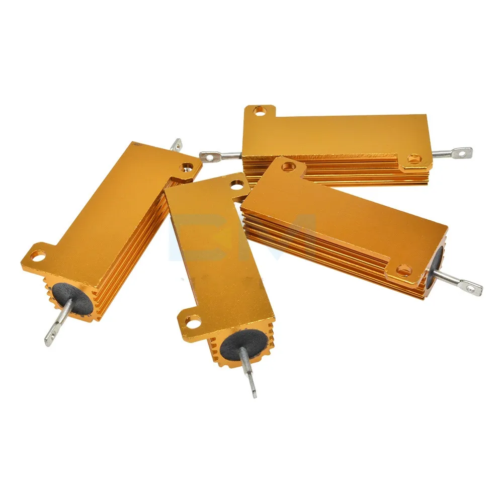 Rxg24 75 w escudo de alumínio abrigou caso resistor wirewound de energia + 5%-5% 1/2/3/4/5/6/8/10/15/20/25/30/50 ohm 1pc