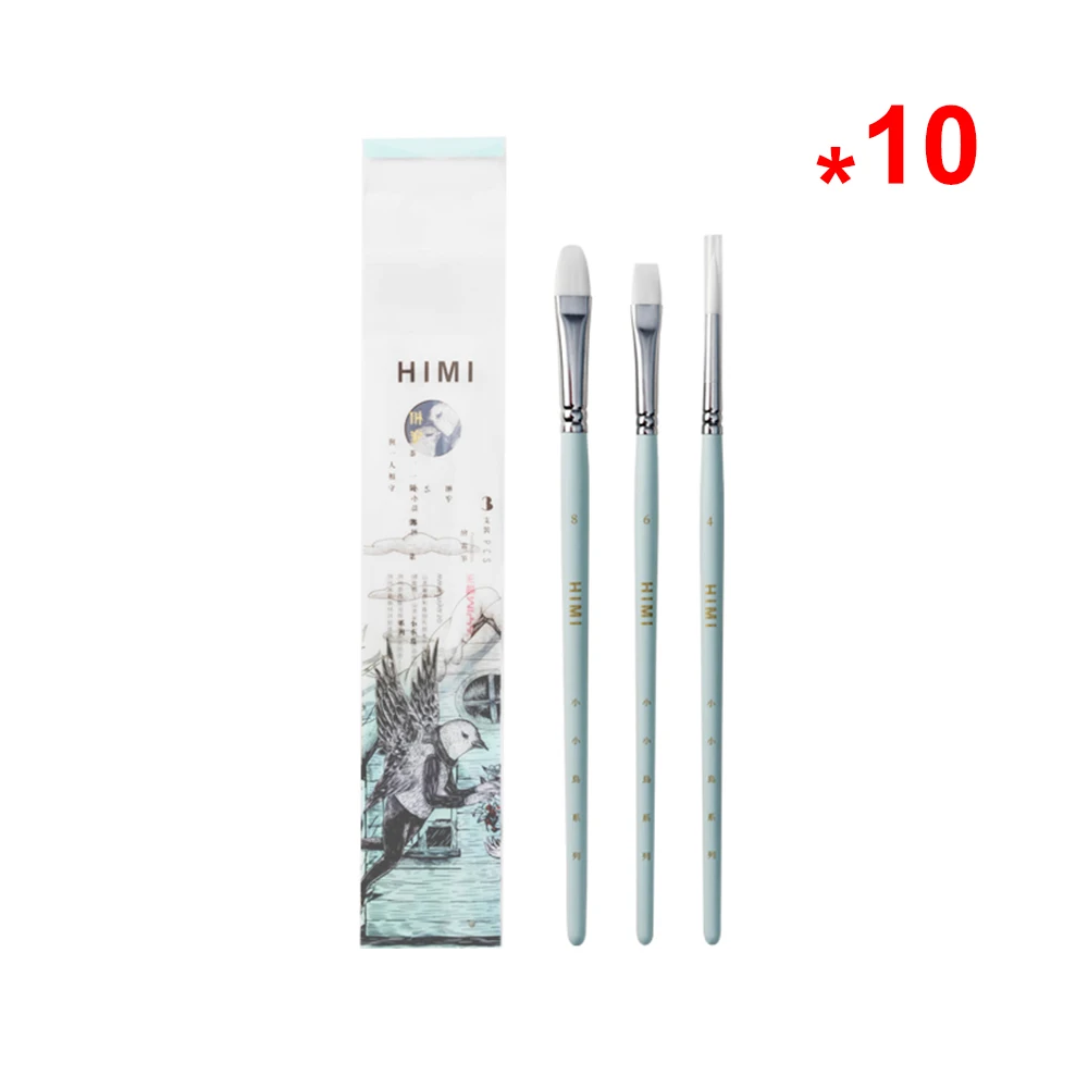 Miya HIMI-Juego de pinceles para pintura al óleo acrílico, para pintura de acuarela Gouache, arte aficionado, niños y adultos, pelo de nailon y