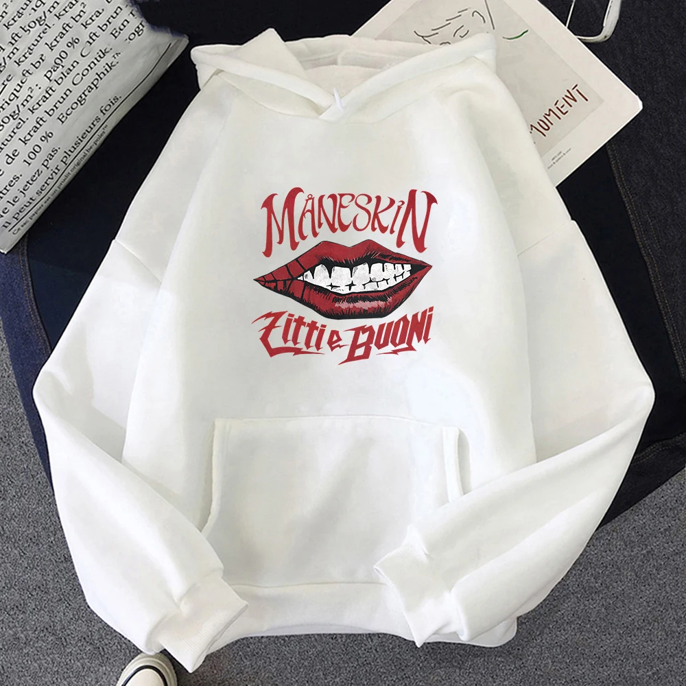 Maneskin Hoodies Sweatshirt Italiaanse Zanger Hoodie Harajuku Mannen Dunne Sweater Streetwear Casual Vrouwen Oversized Truien