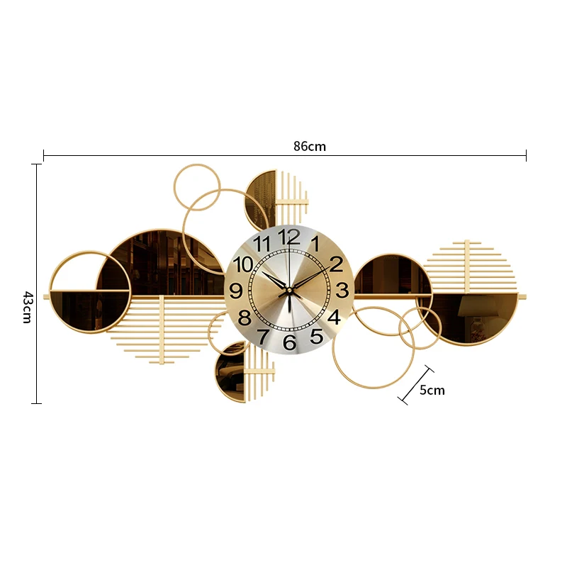 Imagem -06 - Relógio de Parede de Luxo Nórdico Decoração da Sala de Estar Design Moderno Criativo 3d Artesanato Suspenso Decoração de Casa