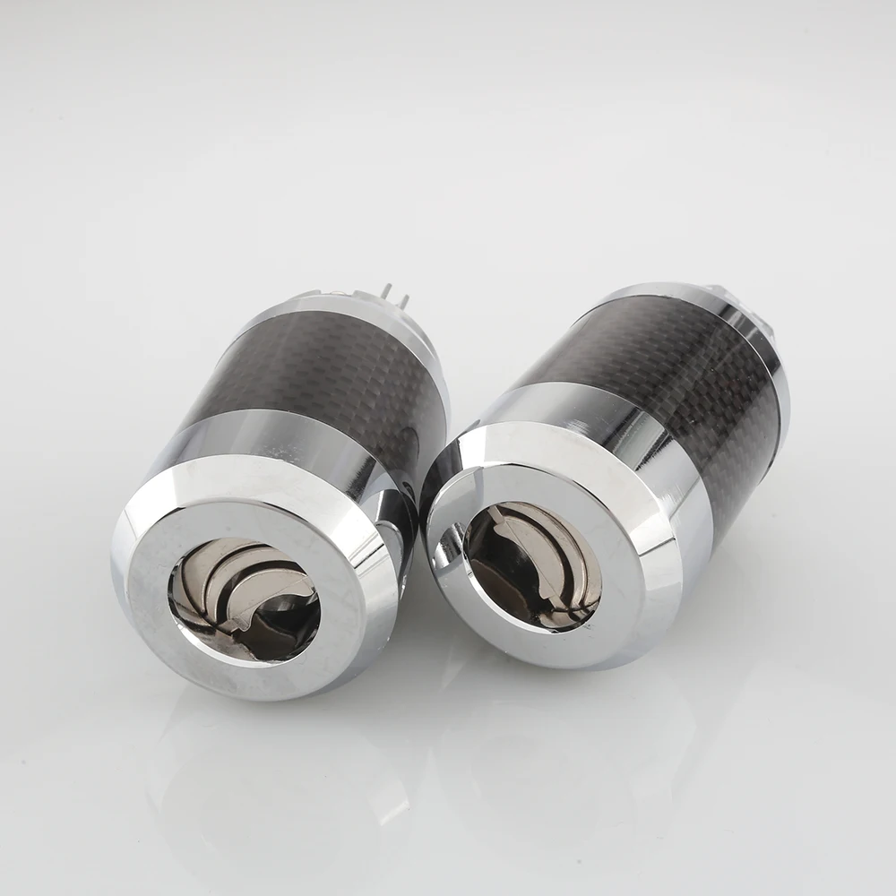 PF820 أسود ألياف الكربون العالية الروديوم مطلي Schuko الولايات المتحدة التيار المتناوب قابس طاقة مع IEC موصل HiFi الصوت الولايات المتحدة نسخة قابس إمداد الطاقة