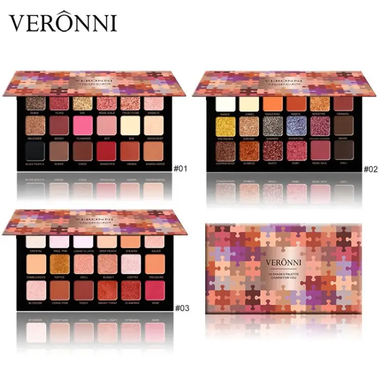 VERONNI Eyeshadow Makeup Palette Glitter Palette 18 Color Eyeshadow Pallete Waterproof Matte Eyeshadow Shimmer Cosmetics тени