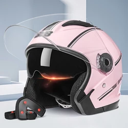 Motorcycle Dual Visor Flip Up Modular Full Face Helmet Anti-fog Street Bike Racing Helmet for Women, Men, 6 Colors