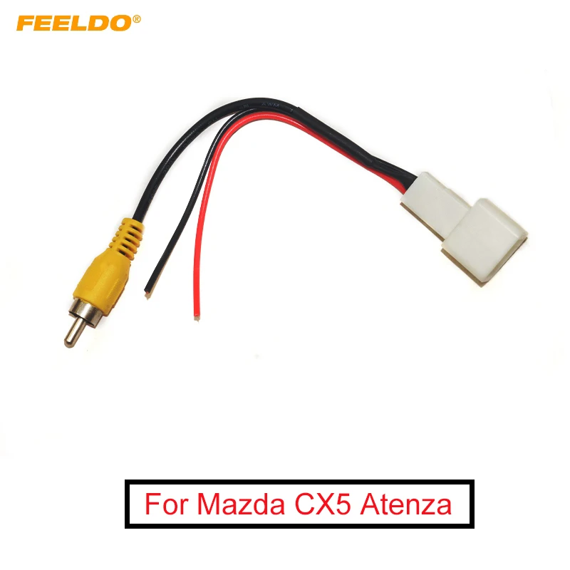 FEELDO Car Parking Rear Camera Video Plug Converter Cable For Mazda CX5 Atenza Parking Reverse Wire Adapter