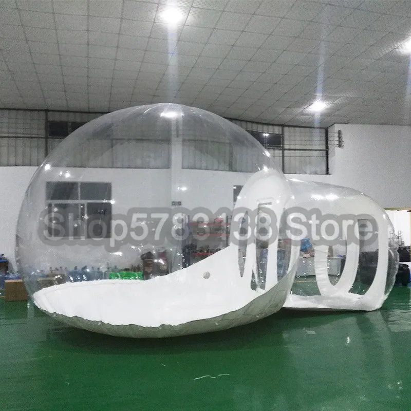 Bella tenda a cupola trasparente personalizzata gonfiabile Bubble Tree House Single Tunnel White Wedding Bubble Tent Hotel per tenda da campeggio