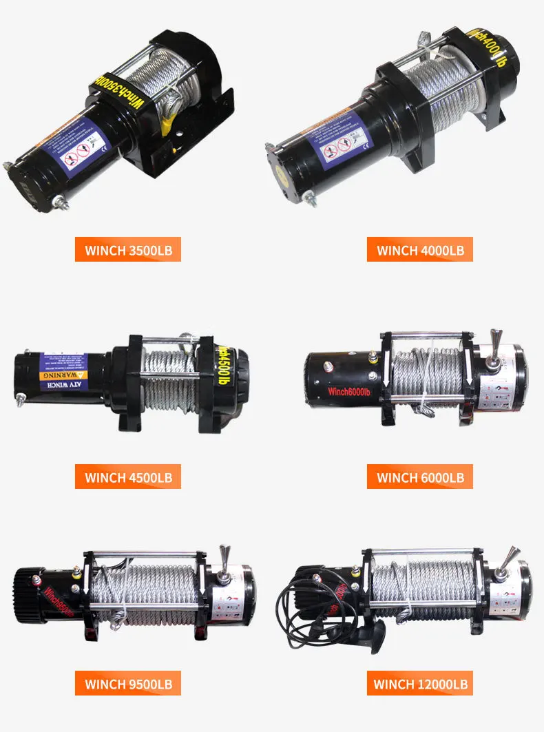 รถไฟฟ้า Winch 12V ไฟฟ้า Winch 2000-12000lb ไฟฟ้ากว้านรถ