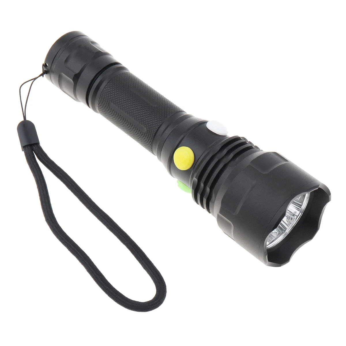 SecurityIng 4 in 1 Colorful Waterproof Tactical Flashlight White Red Green Yellow Light Led Torch Rechargeable for Hunting Hike