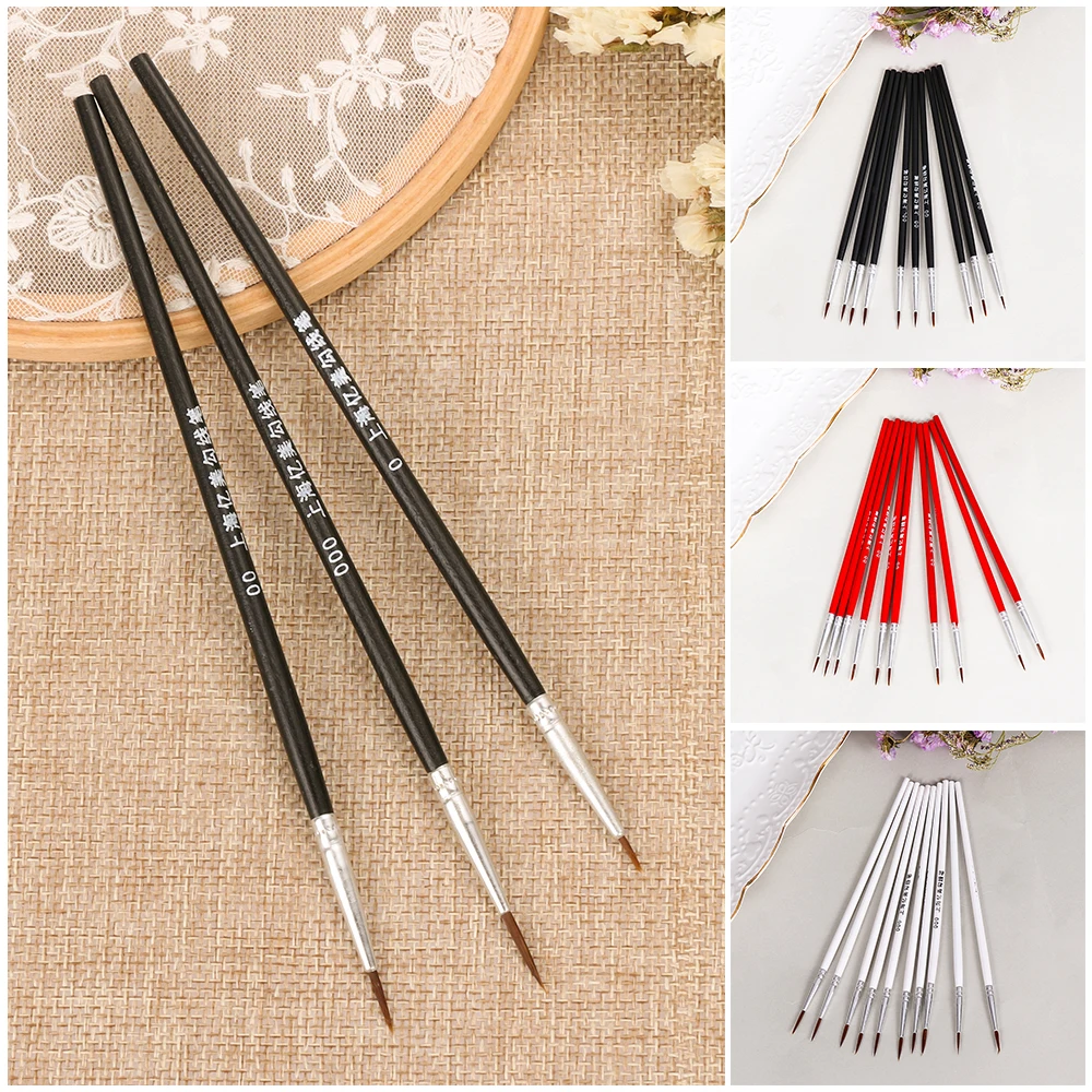 10PCS Nylon Nail Brush Eye Liner Pen  Eyeshadow Eye Brow Brush Fine Hand Painted Thin Hook Line Pen DIY Makeup Accessories