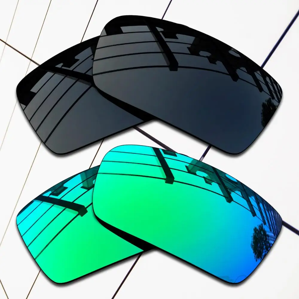 

E.O.S 2 Pairs Black & Emerald Green Polarized Replacement Lenses for Oakley Gascan Sunglasses