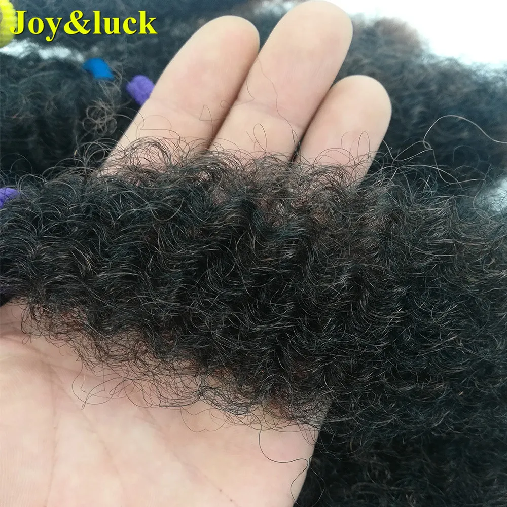 Joy & Luck 2 Buah 20 Helaian Pendek Afro Keriting Crochet Kepang Sintetis Ombre Rambut Ekstensi untuk Wanita Afrika Kepang