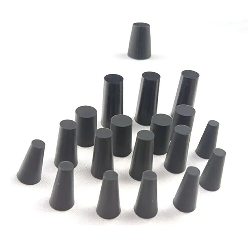 10Pc × Clear / Black Conical Rubber Stopper Blanking Plugs Silicone Tapered Plug Seal End Cover Caps 1.5-16mm