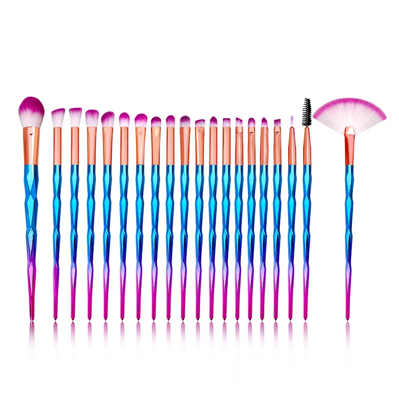 20 pcs Beauty diamond handle makeup brush set mixed makeup powder eye shadow brush beauty tools