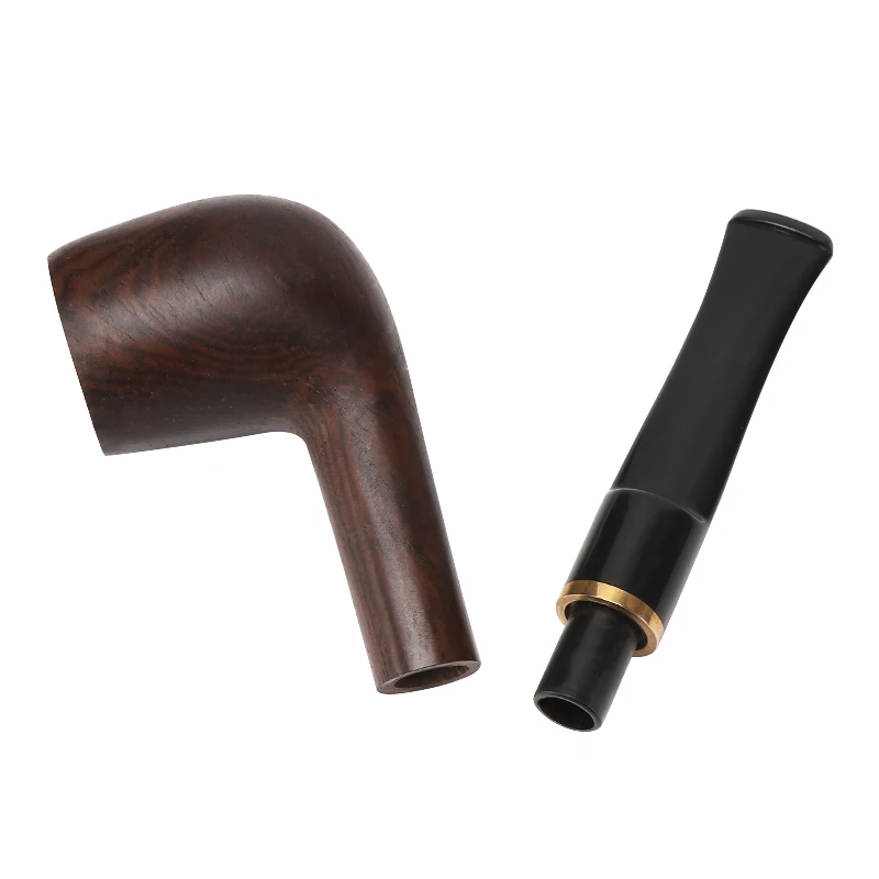 Multi Style Handmade Straight Stems Wooden Ebony Pipes Smoking Pipe With 9mm Filter Free Shipping