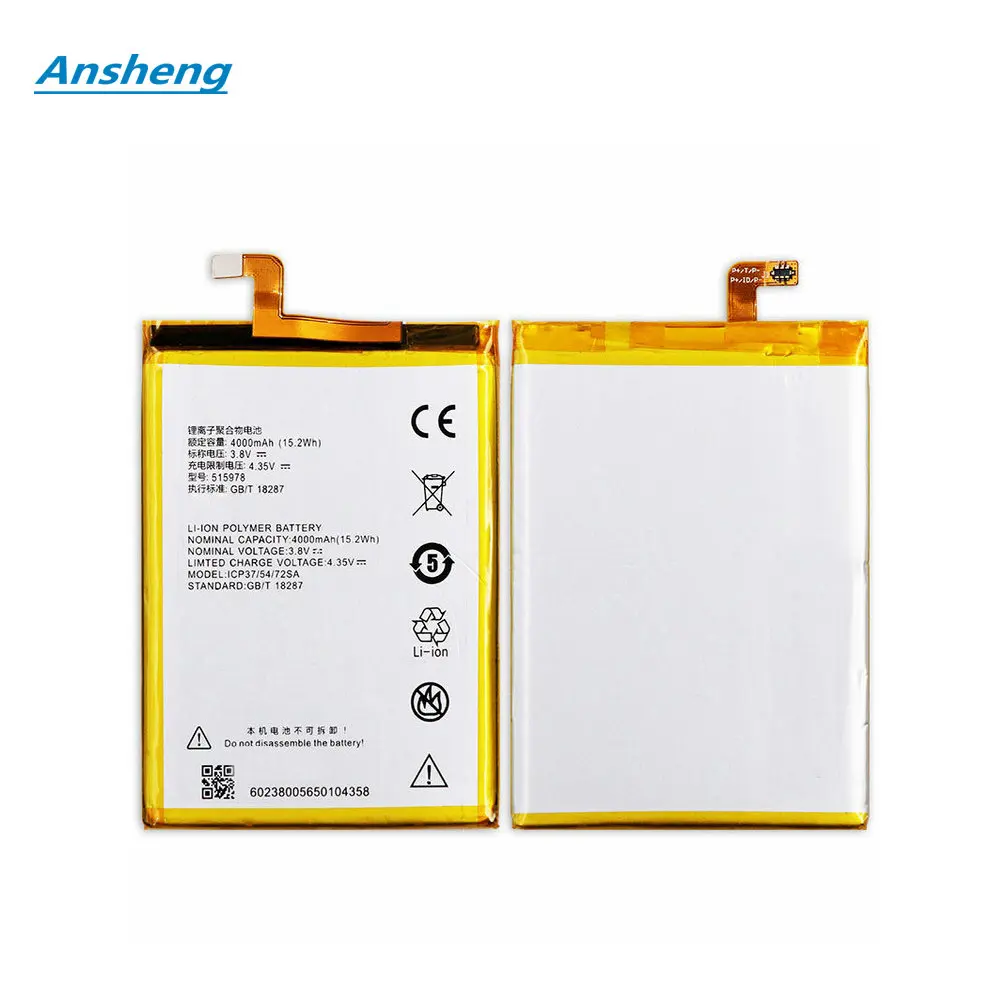 

Original 3.8V 4000mAh E169-515978 Battery For ZTE Blade X3 Q519T D2 A452 Blade T620 T-620 515978 Smartphone